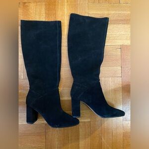 Banana Republic Black Suede Slouch Boot with Vibram Sole